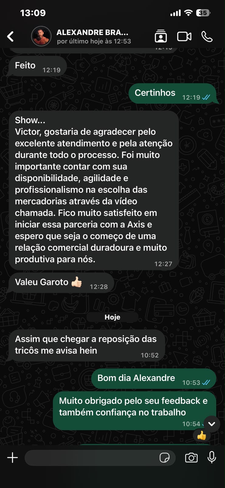 Depoimento de cliente da Axis